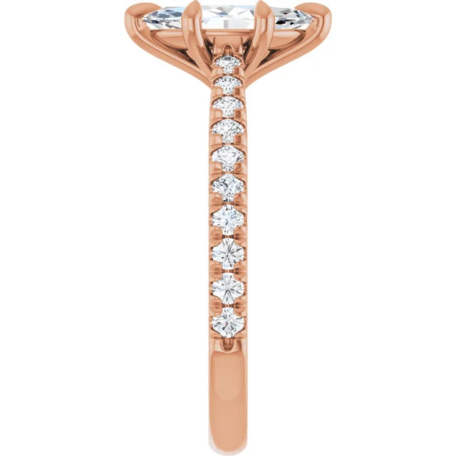 Marquise Rose Gold Claw Set Style Engagement Ring