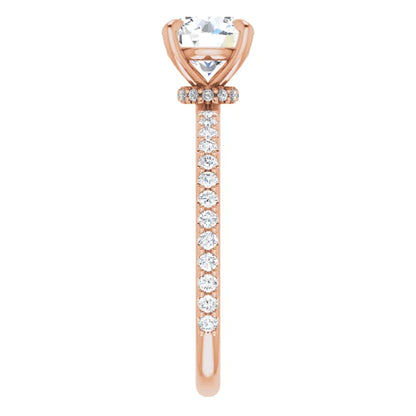 Round Brilliant Rose Gold Claw Set Style Engagement Ring 