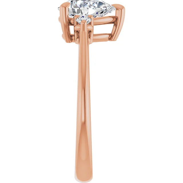 Oval Rose Gold Accent Engagement Ring