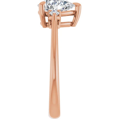 Oval Rose Gold Accent Engagement Ring