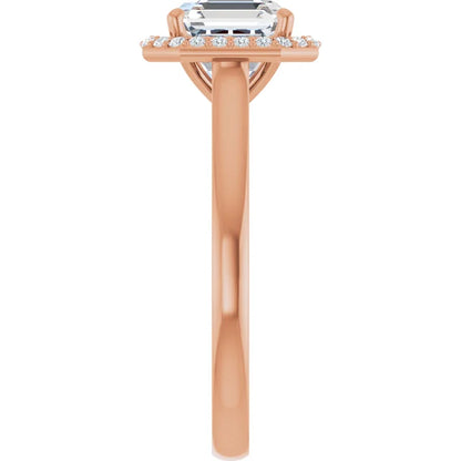 Asscher Halo Style Engagement Ring