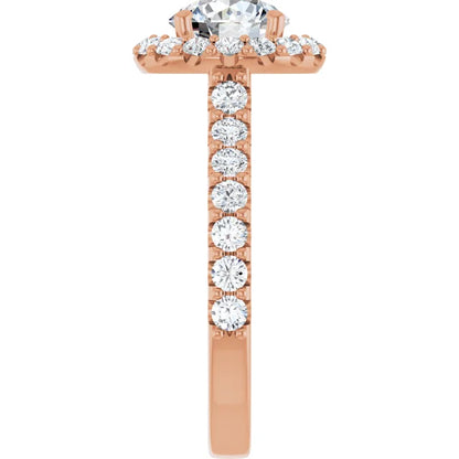 Round Brilliant Halo Rose Gold Style Engagement Ring
