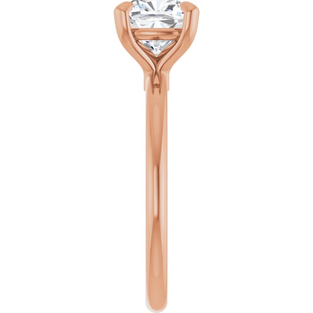 Cushion Rose Gold Solitaire Engagement Ring