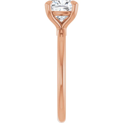 Cushion Rose Gold Solitaire Engagement Ring