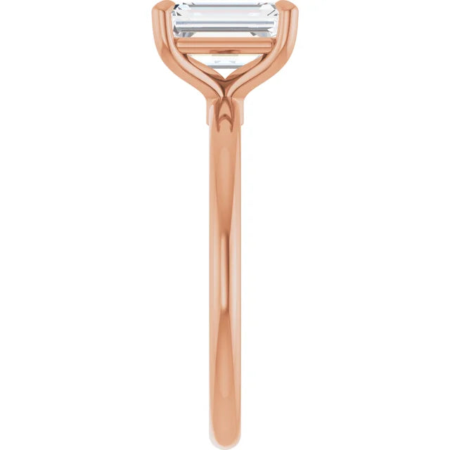 Emerald Rose Gold Solitaire Engagement Ring