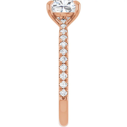 Cushion Rose Gold Claw Set Style Engagement Ring