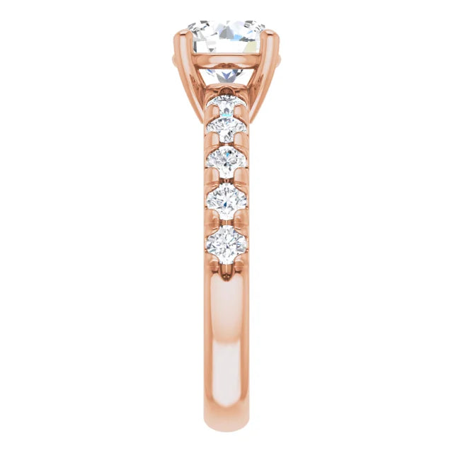 Round Brilliant Rose Gold Four Claw Set Style Engagement Ring