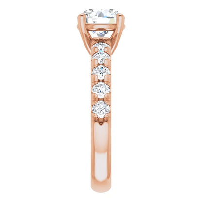 Round Brilliant Rose Gold Four Claw Set Style Engagement Ring