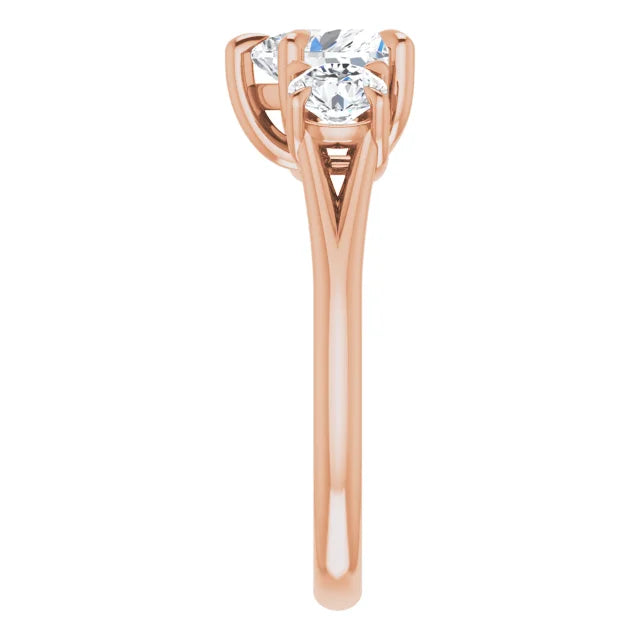 Heart Rose Gold Accent Engagement Ring