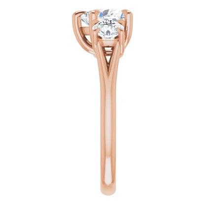 Heart Rose Gold Accent Engagement Ring