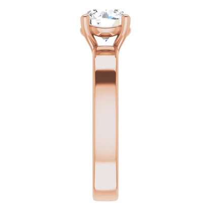 Round Brilliant Rose Gold Wide Band Solitaire Engagement Ring