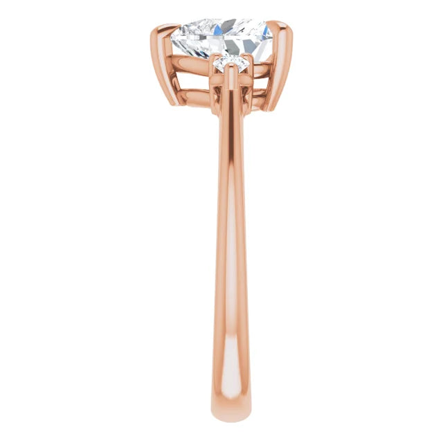 Heart Rose Gold Accent Engagement Ring