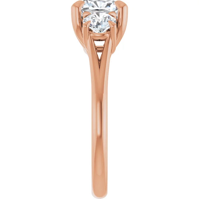 Cushion Rose Gold Accent Engagement Ring