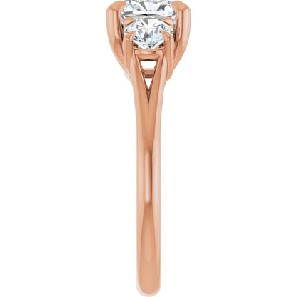 Cushion Rose Gold Accent Engagement Ring