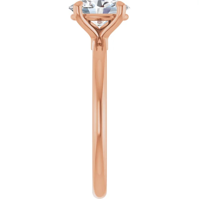 Oval Rose Gold Solitaire Engagement Ring