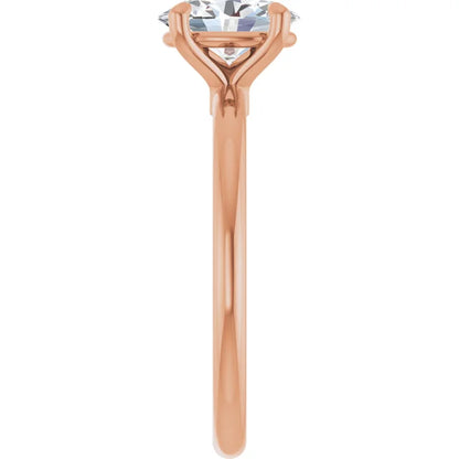 Oval Rose Gold Solitaire Engagement Ring