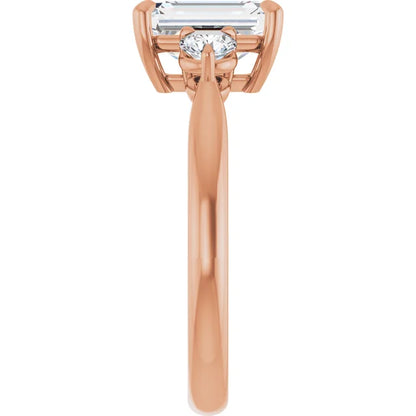 Emerald Rose Gold Accent Engagement Ring