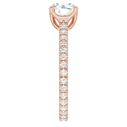 Round Brilliant Rose Gold Claw Set Eternity Style Engagement Ring