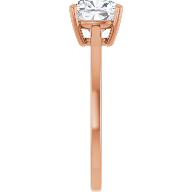 Cushion Rose Gold Solitaire Style Engagement Ring