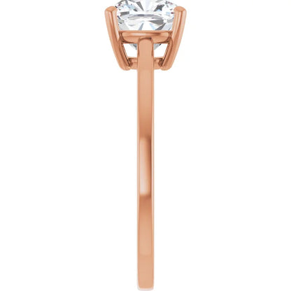 Cushion Rose Gold Solitaire Style Engagement Ring