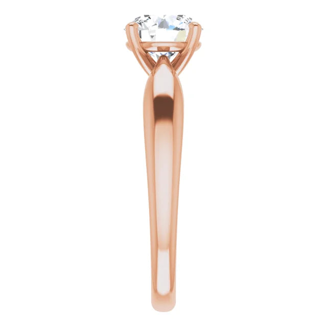 Round Brilliant Rose Gold Knife Edge Solitaire Engagement Ring