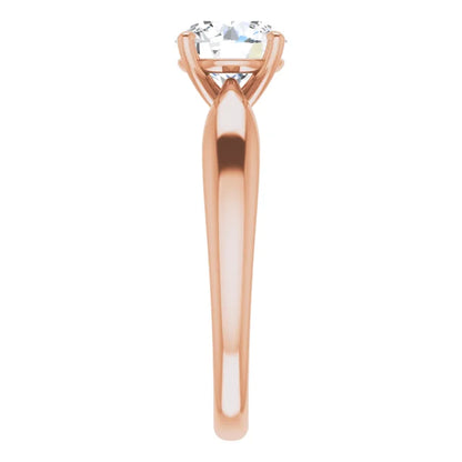 Round Brilliant Rose Gold Knife Edge Solitaire Engagement Ring