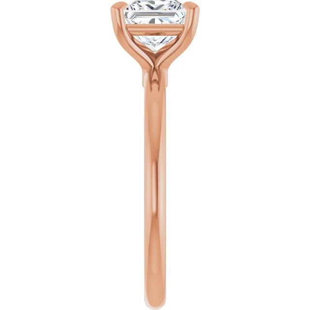 Princess Rose Gold Solitaire Engagement Ring