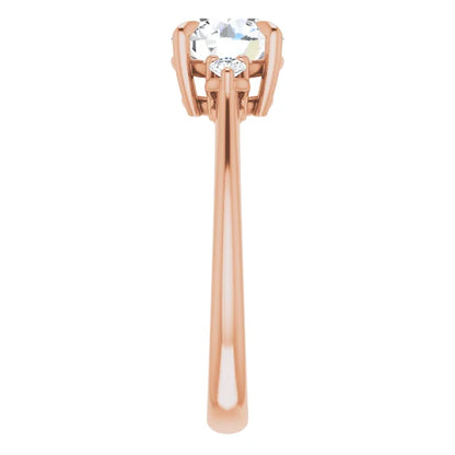 Round Brilliant Rose Gold Accent Engagement Ring