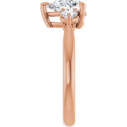 Pear Rose Gold Accent Engagement Ring