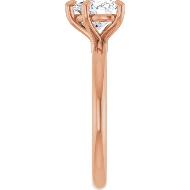 Heart Rose Gold Solitaire Engagement Ring