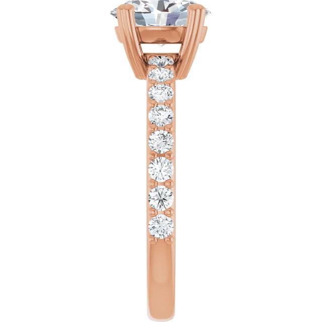 Oval Rose Gold Claw Set Style Engagement Ring