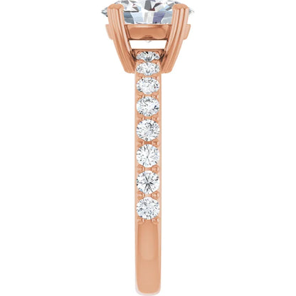 Oval Rose Gold Claw Set Style Engagement Ring