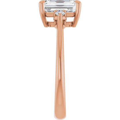 Emerald Rose Gold Accent Engagement Ring