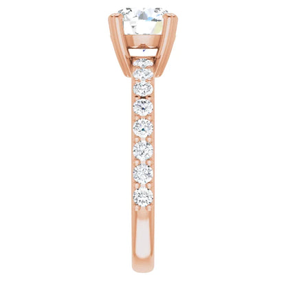 Round Brilliant Rose Gold Claw Set Style Engagement Ring