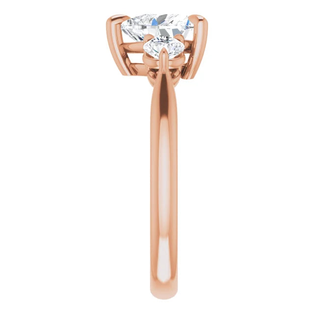 Heart Rose Gold Accent Engagement Ring