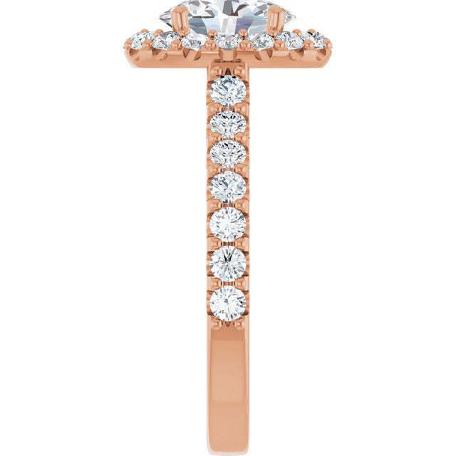 Oval Halo Rose Gold Style Engagement Ring