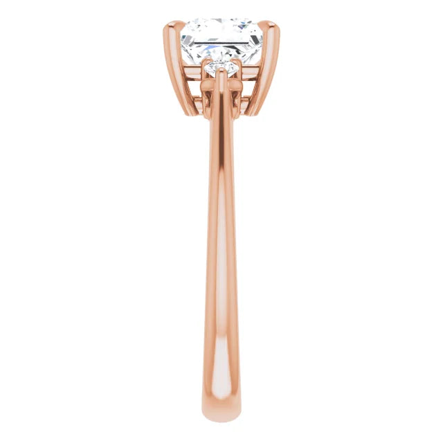 Princess Rose Gold Accent Engagement Ring