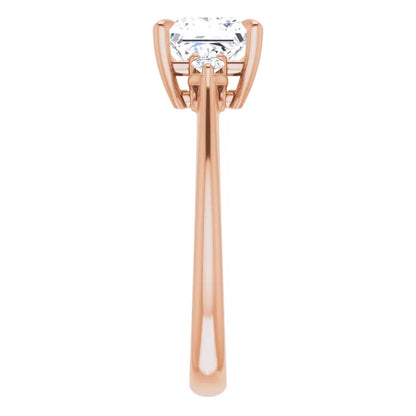 Princess Rose Gold Accent Engagement Ring