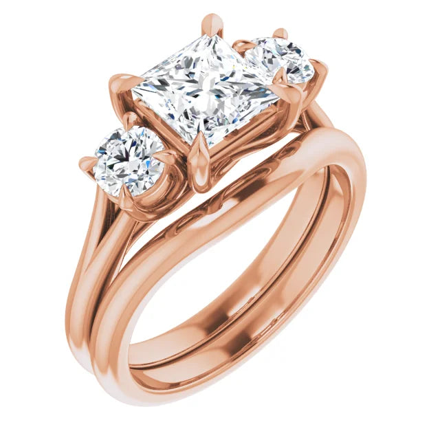 Princess Rose Gold Accent Engagement Ring