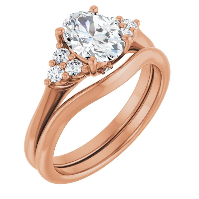 Oval Rose Gold Antique Inspired Design Engagement Ring