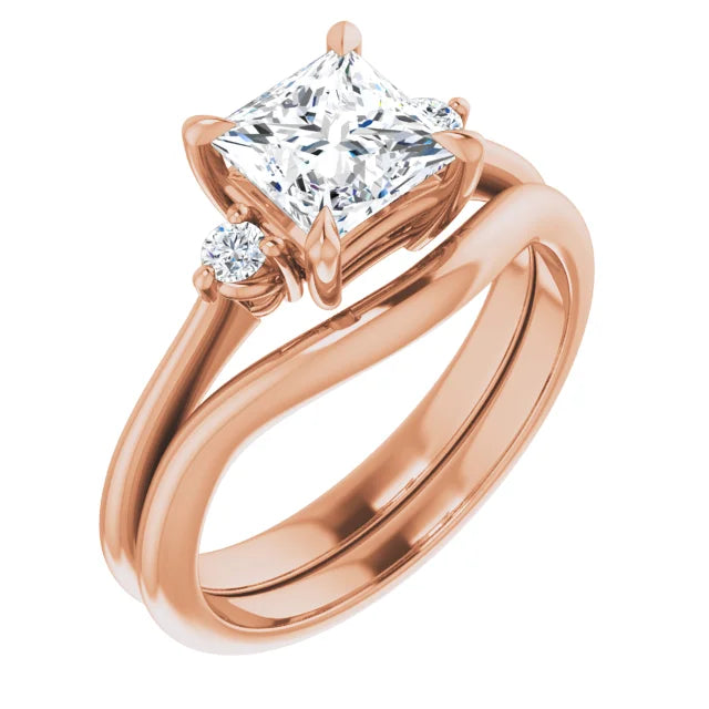 Princess Rose Gold Accent Engagement Ring