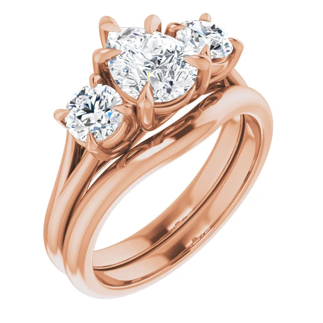 Pear Rose Gold Accent Engagement Ring