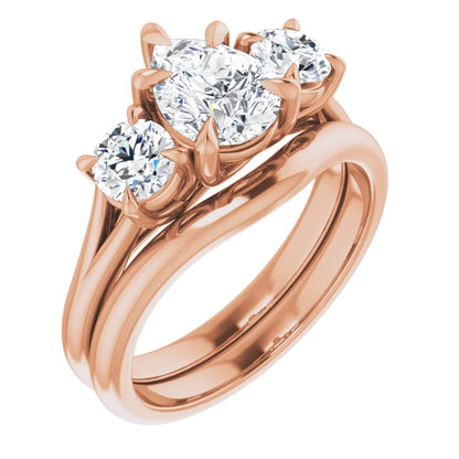 Pear Rose Gold Accent Engagement Ring
