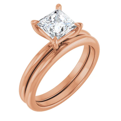 Princess Rose Gold Solitaire Engagement Ring