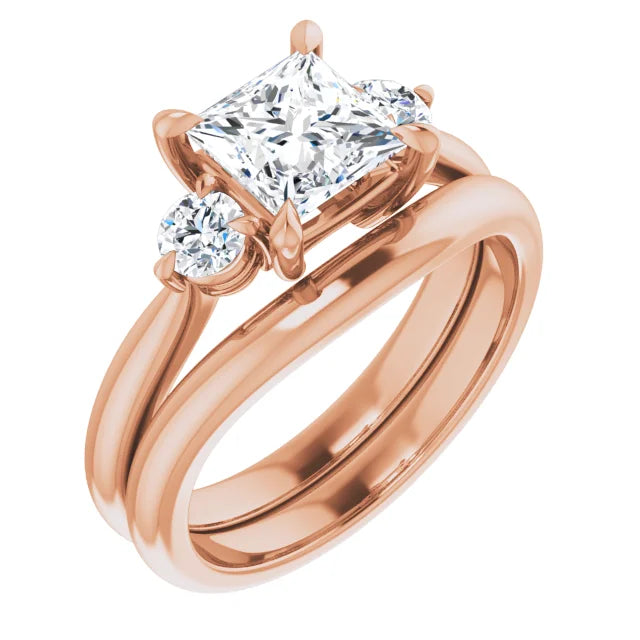 Princess Rose Gold Accent Engagement Ring