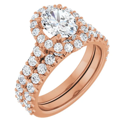 Oval Halo Rose Gold Style Engagement Ring