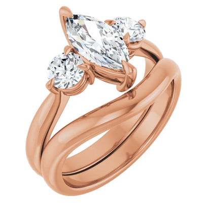 Marquise Rose Gold Accent Engagement Ring