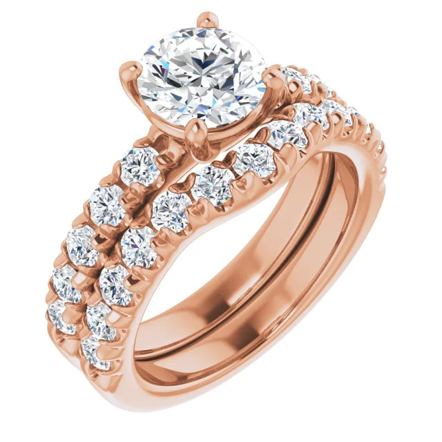 Round Brilliant Rose Gold Four Claw Set Style Engagement Ring