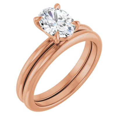 Oval Rose Gold Solitaire Engagement Ring