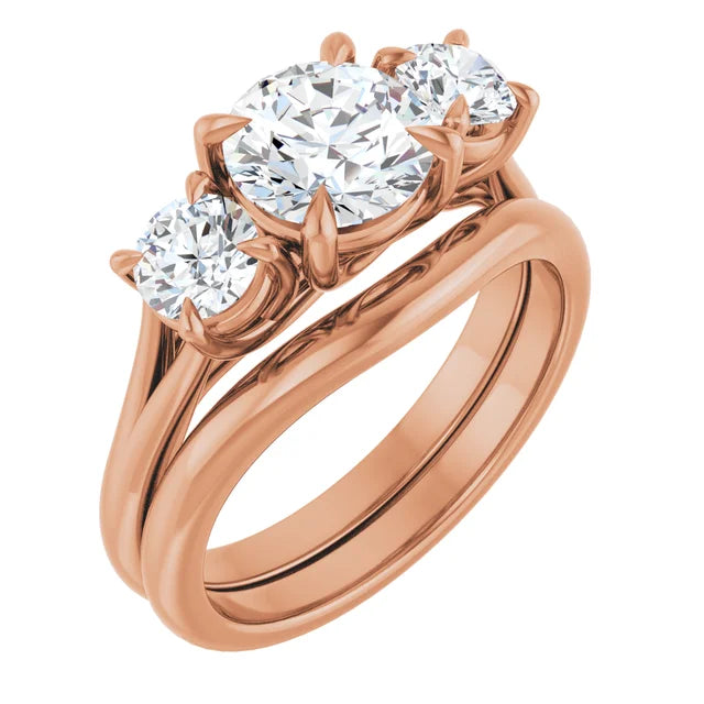 Round Brilliant Rose Gold Accent Engagement Ring